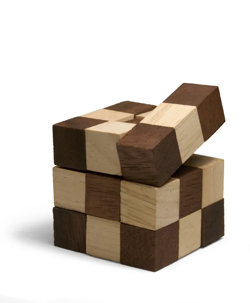 Drewniane puzzle 3d — Zdjęcie stockowe