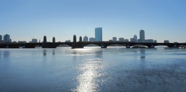 Charles River with Boston skyline clipart