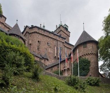 Haut-Koenigsbourg Castle in cloudy ambiance clipart