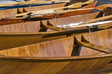 Wooden rowboats clipart