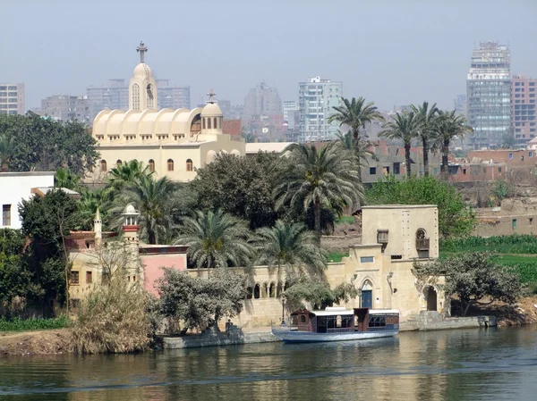 Nile landskap vid gizaギザのナイル川の風景 — ストック写真