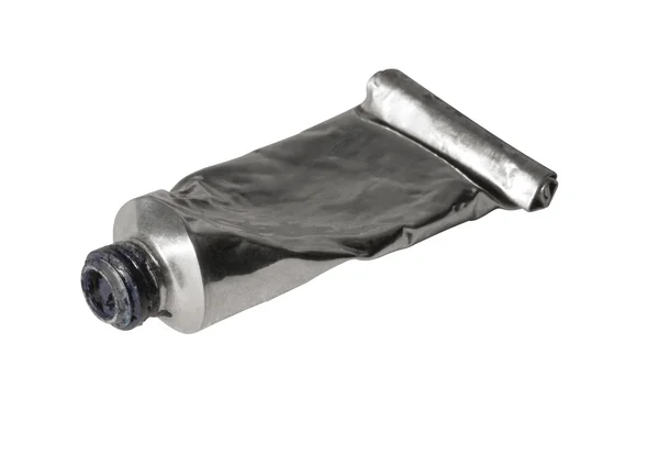 Abra o velho tubo de pintura metálica — Fotografia de Stock