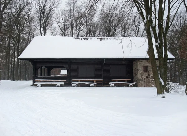 Ferienhaus im Winterambiente — Stockfoto