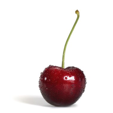 Red cherry with dewdrops clipart