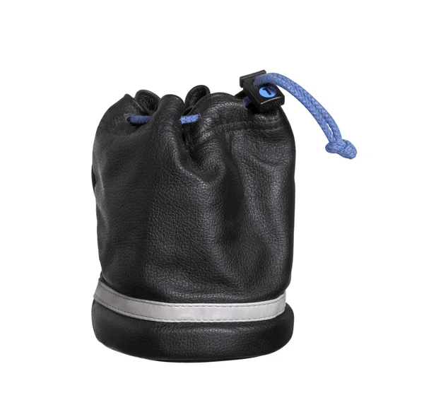 Czarna skórzana torba — Zdjęcie stockowe