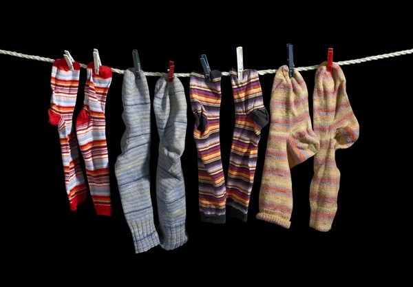 Clothesline and sox — Stock Photo, Image