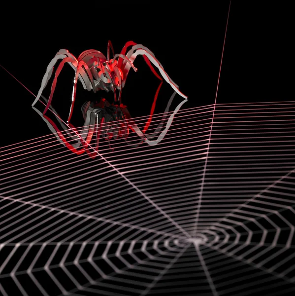 Скрывающийся металлический паук — стоковое фото