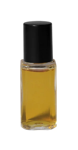 Маленька пляшка парфумів з чорною гвинтовою точкою — стокове фото