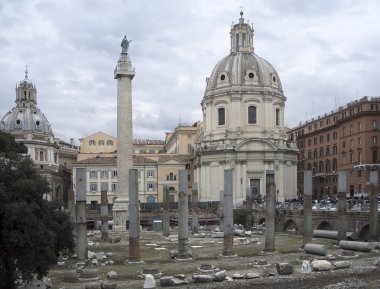 Trajans Column and Santa Maria di Loreto clipart