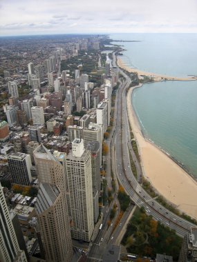 Chicago aerial view clipart