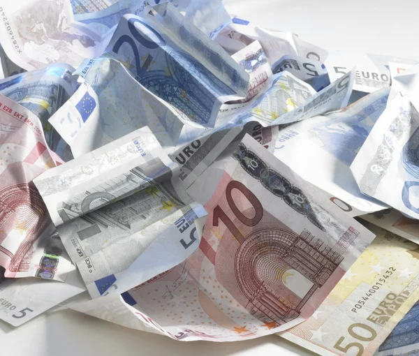 Notas de euro trituradas — Fotografia de Stock