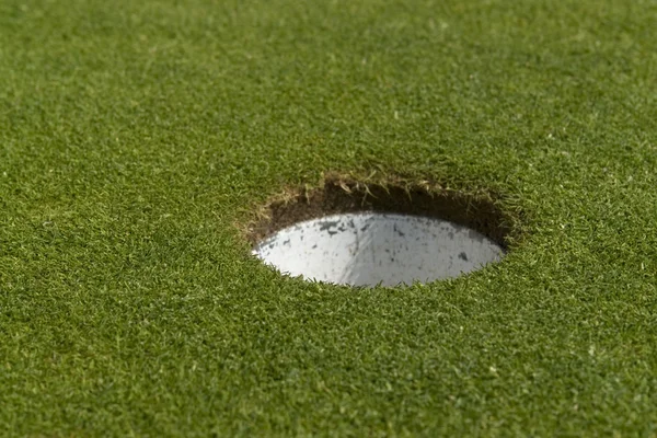 Closeup τρύπα του γκολφ — Φωτογραφία Αρχείου