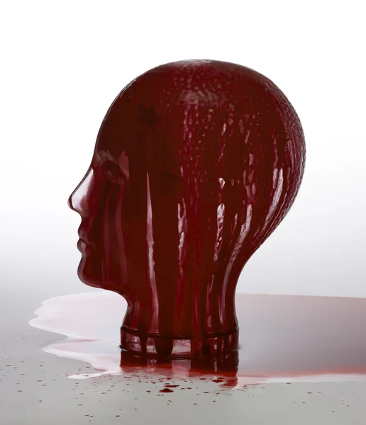 Blodig glas huvud — Stockfoto