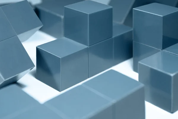 Oggetti cubici blu — Foto Stock