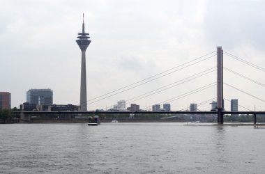 River Rhine scenery in Düsseldorf clipart