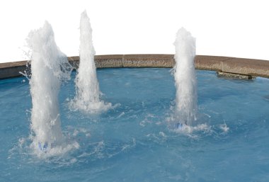 Blue fountain in white back clipart