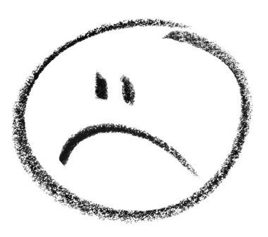 Unhappy smiley sketch clipart