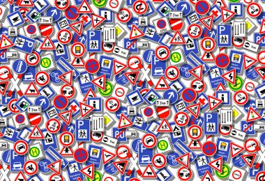 Chaotic traffic back clipart