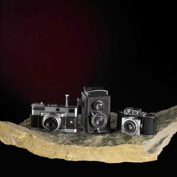 Telecamere nostalgiche su superficie in pietra — Foto Stock