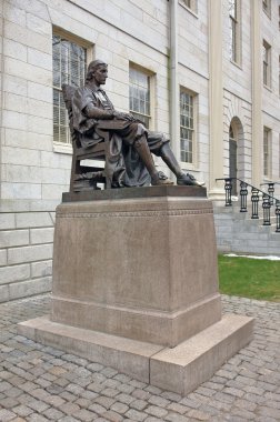 Statue of John Harvard clipart