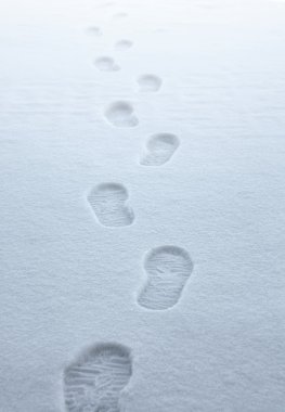 Boot traces in the snow clipart