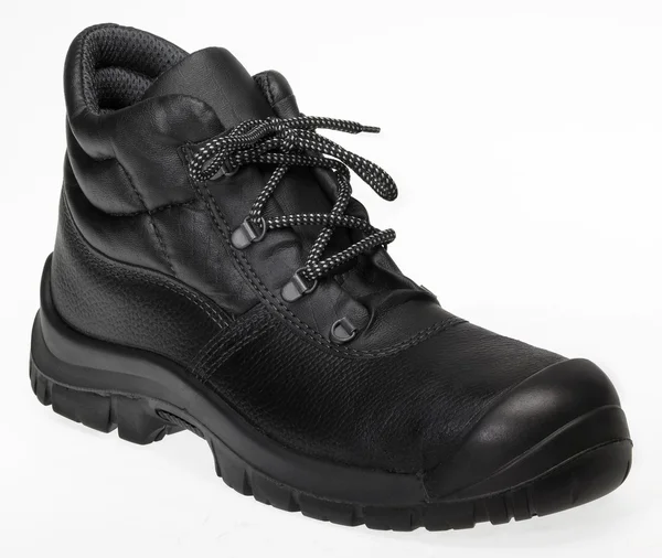 Černé šněrovací boty — Stock fotografie