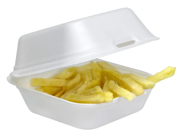 stock image French fries in white plastic box