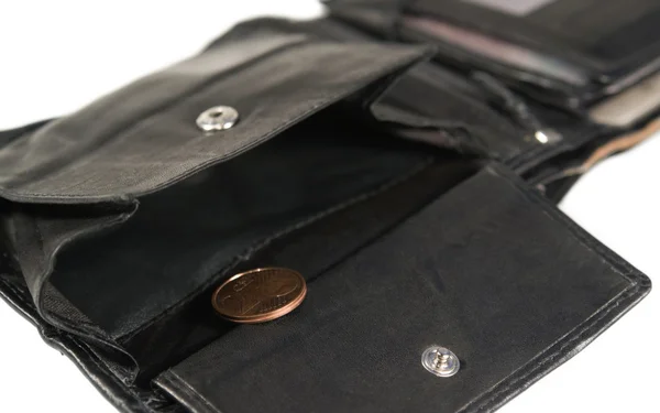 stock image Black leather moneybag