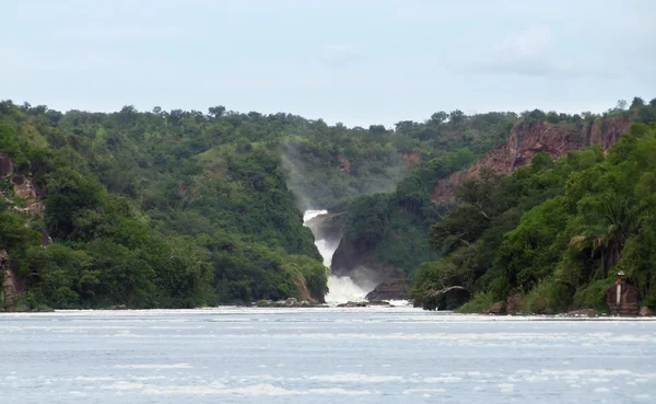 Řeka Nil krajina s murchison falls — Stock fotografie