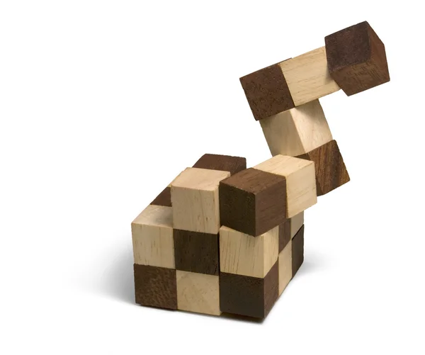 Quebra-cabeça 3D de madeira — Fotografia de Stock