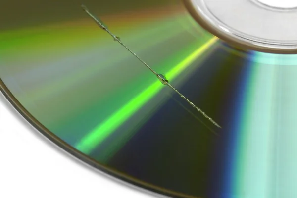 Треск на поверхности компакт-диска — стоковое фото
