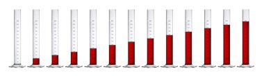 Measuring cylinders in a row clipart
