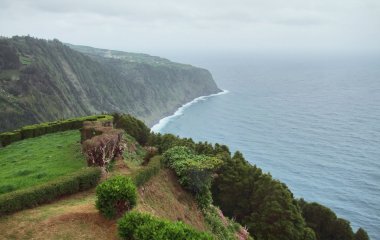 Coastal scenery at the Azores clipart