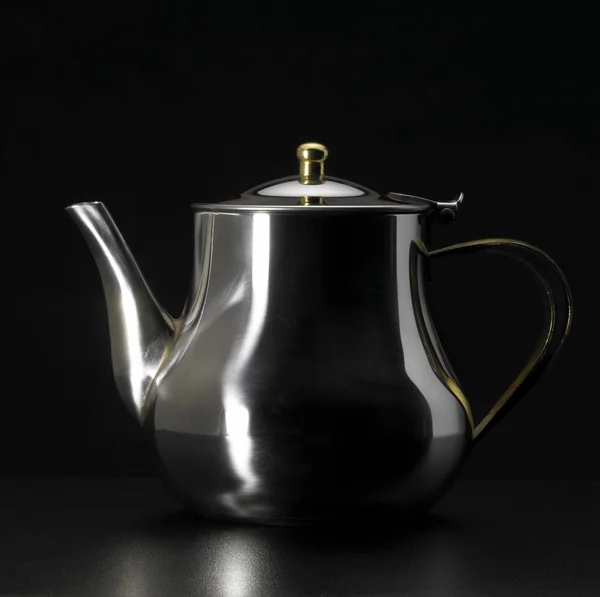 Metallic tea pot — Stock Photo, Image