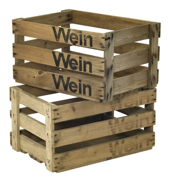 Duas caixas de vinho de madeira — Fotografia de Stock