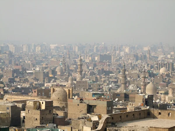 Duman ile Kahire havadan görünümü — Stok fotoğraf