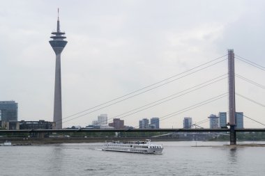 River Rhine scenery in Düsseldorf clipart