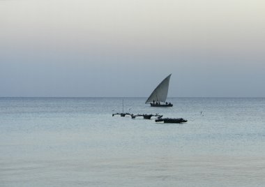 Boats near Zanzibar clipart