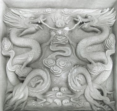 Chinese firedrake relief clipart