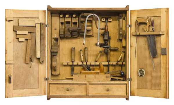 Historic tool cabinet — Stok fotoğraf