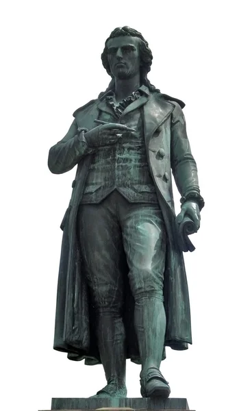 Statua Friedrich Schiller in bianco sul retro — Foto Stock
