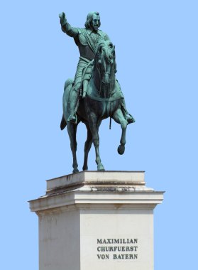 Maximilian statue in blue back clipart