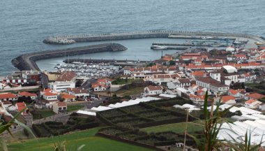 Coastal settlement at the Azores clipart