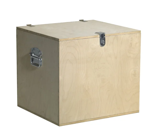 Krychlový dřevěný box — Stock fotografie