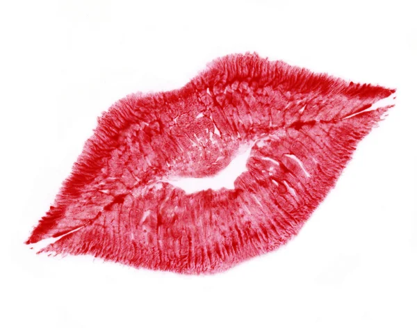 Красная печать губ — стоковое фото