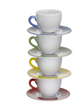 Colored porcelain cups clipart