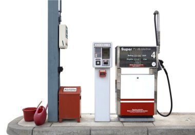 Filling station in white back clipart