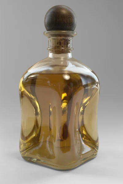 Бутылка ликера с деревянным замыканием — стоковое фото