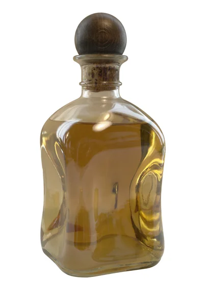 Liqueur bottle with wooden closure — Stock Photo, Image