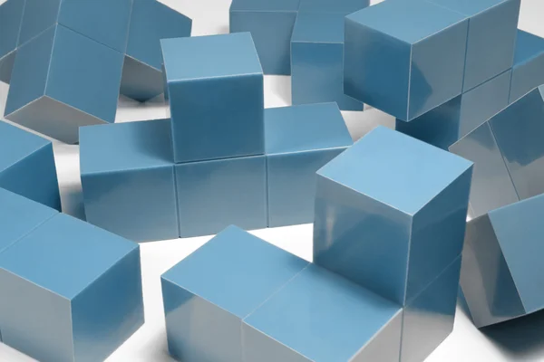 Blå cubic objekt — Stockfoto